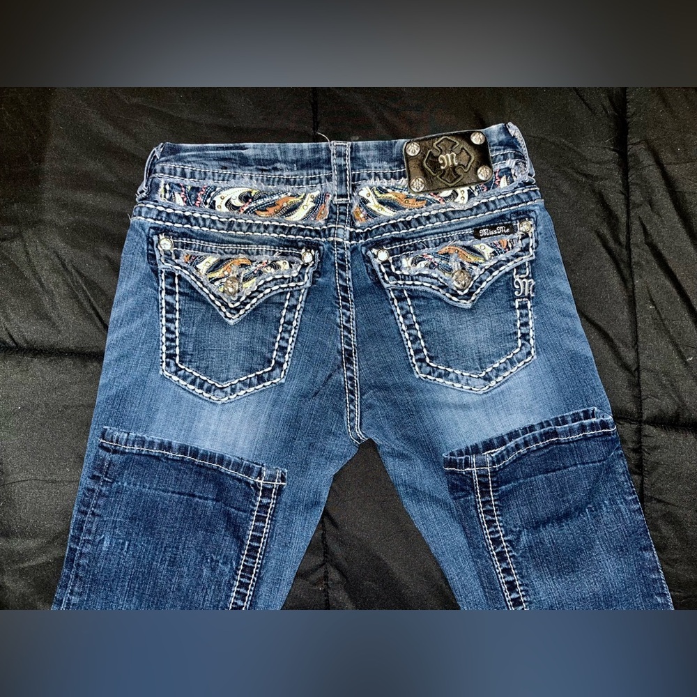 Miss Me Blue Denim Jeans with Copper Accents
